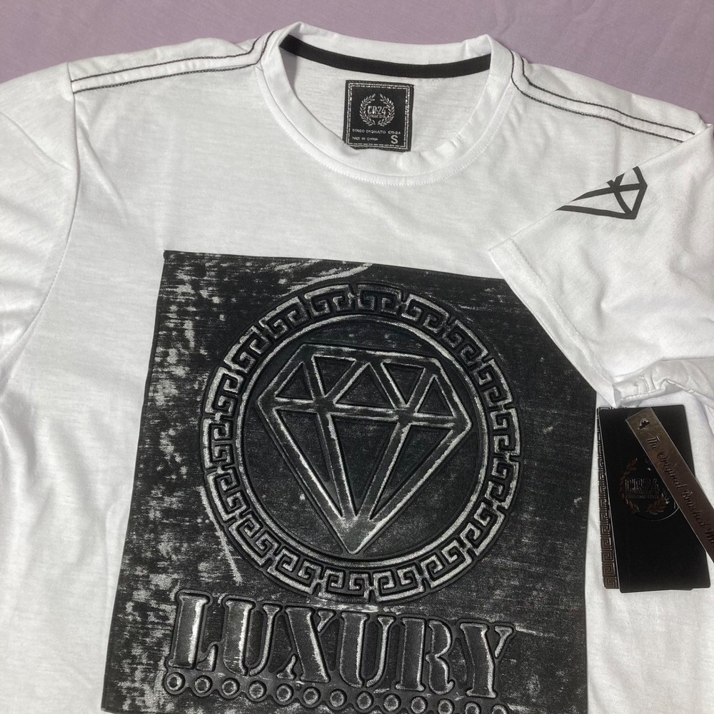 CR-24 Bordo Cromato T Shirt‎ Men's Size Small 'LUXURY' 3D Embossed Retail $78